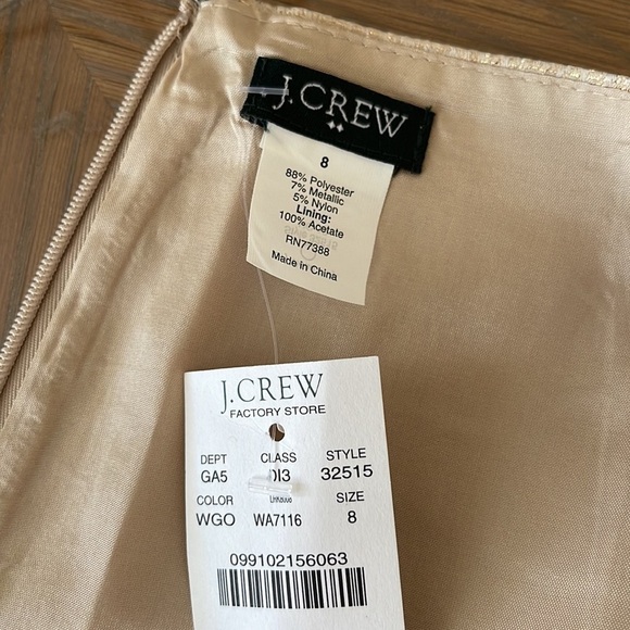 J Crew Factory Women’s Mini Skirt Golden Shimmer Size 8 - Picture 7 of 7